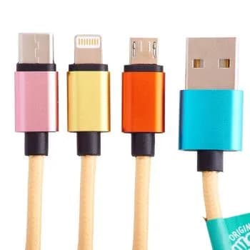 SQUISHMALLOWS Leonard 3-in-1 USB-A – USB-C, Micro USB ja Lightning -kaapeli, 1,2 m, monivärinen