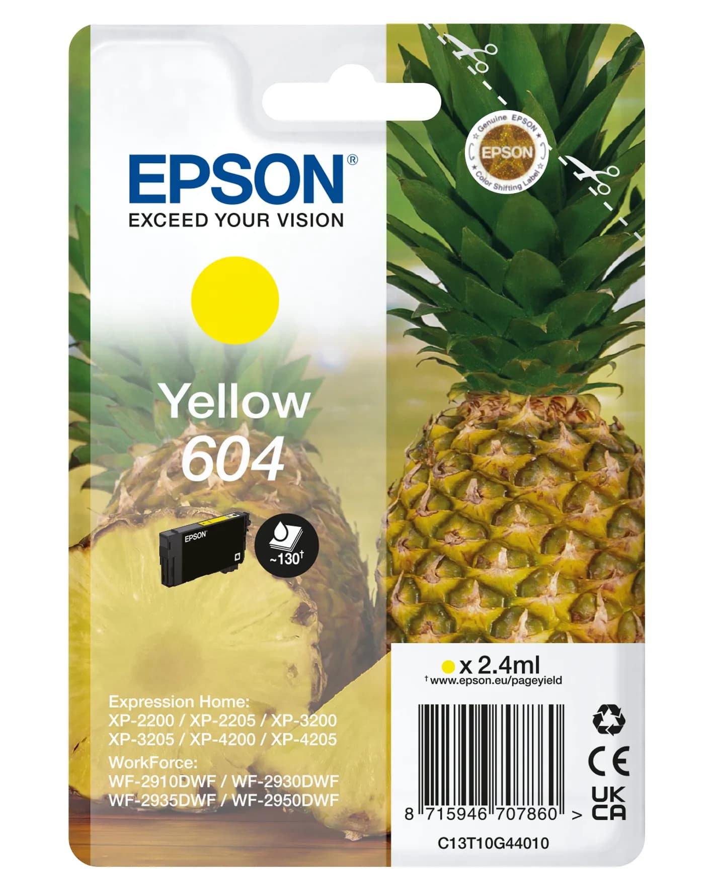 EPSON 604 -mustekasetti, 2.4 ml, keltainen