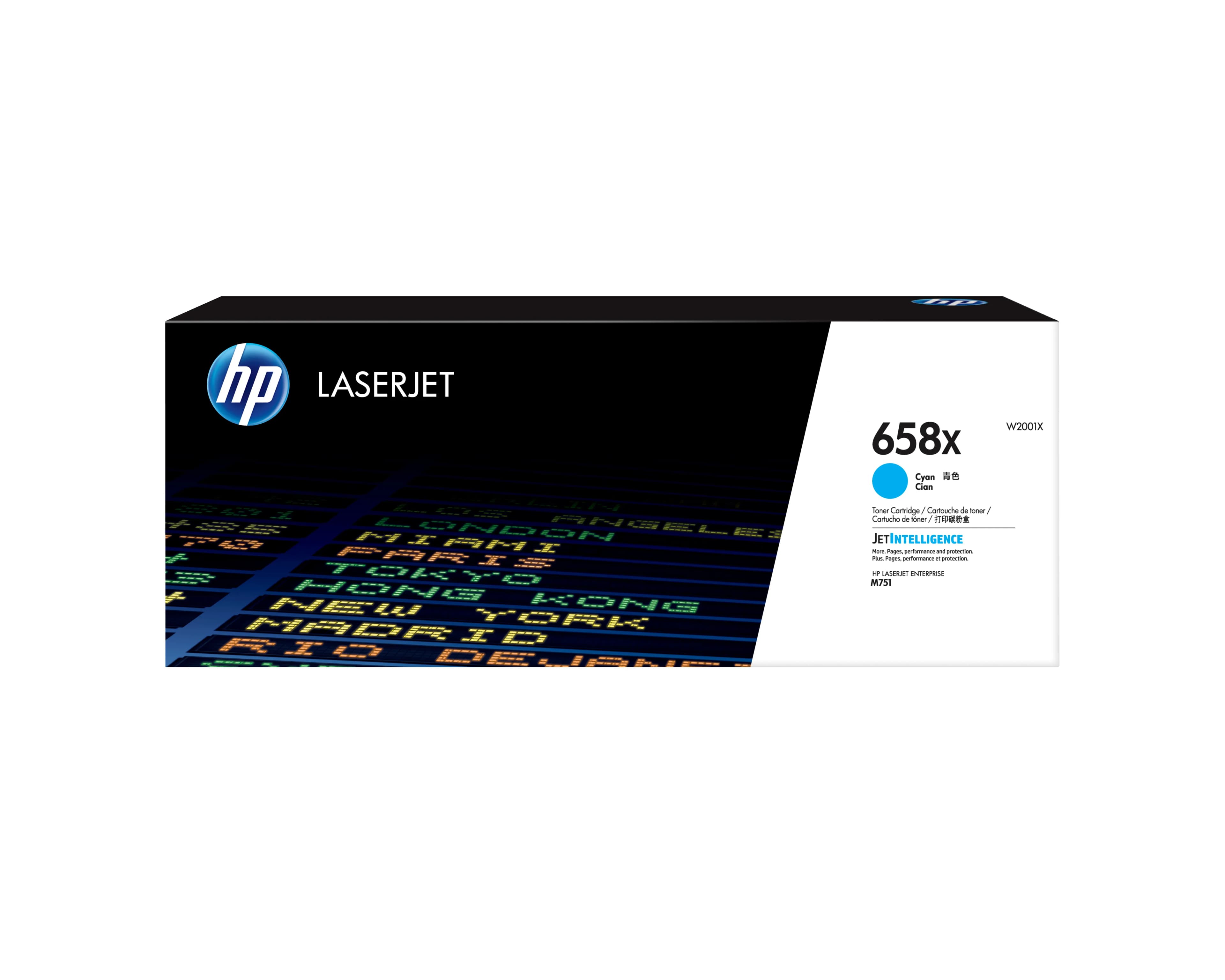 HP 658X Korkea kapasiteetti -laservärikasetti, syaani