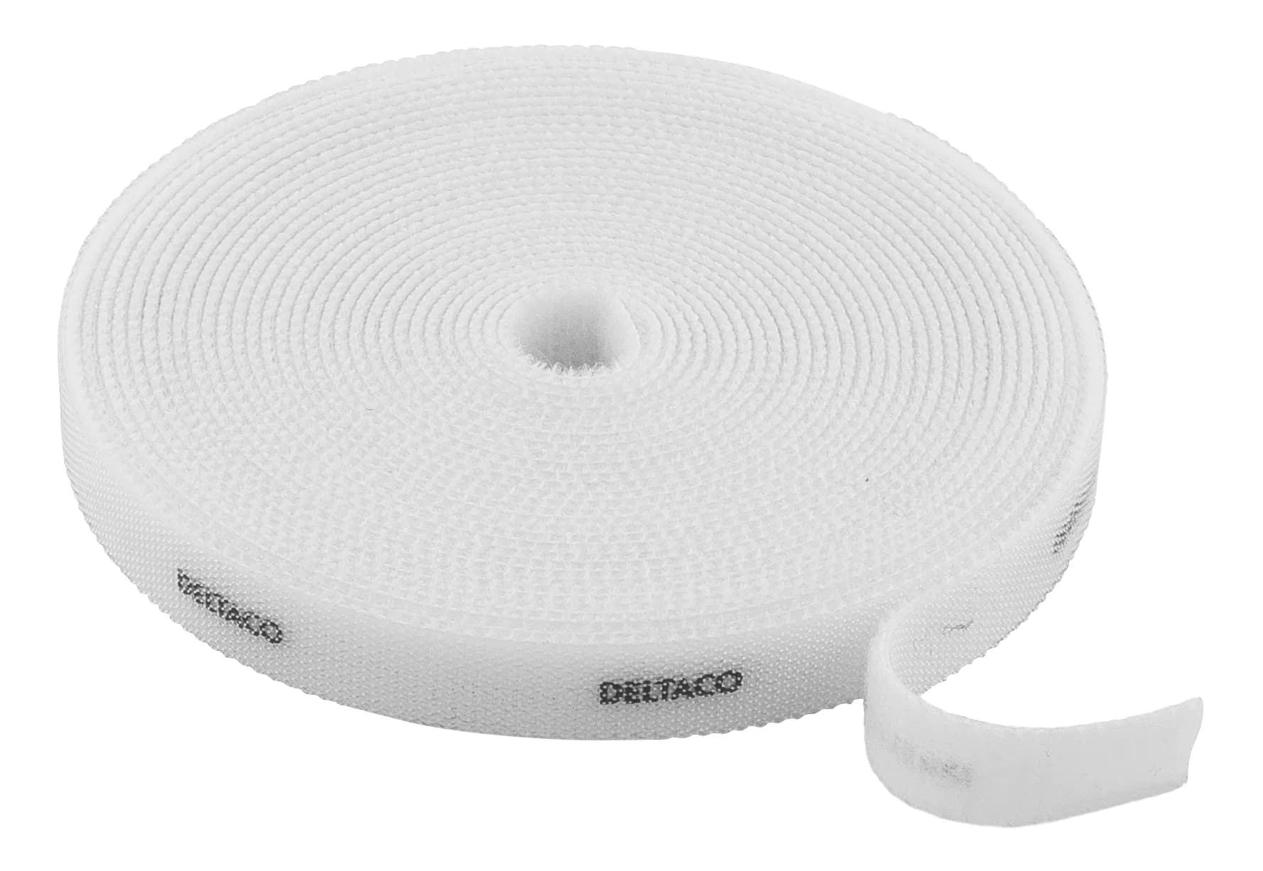 DELTACO Tarranauha, 9mm leveys, 5m rulla, valkoinen