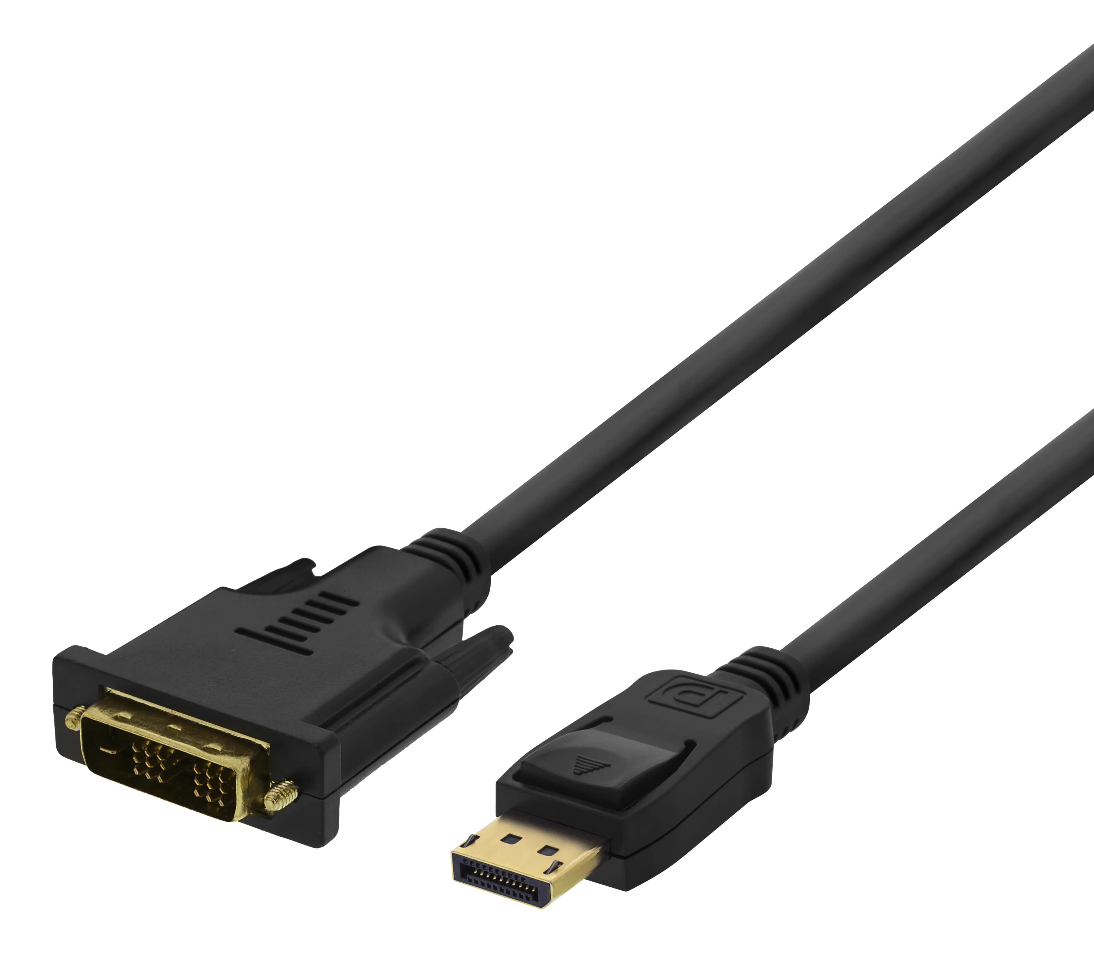 Deltaco DP-2030 DisplayPort – DVI-D Single Link -kaapeli, 3 m, musta