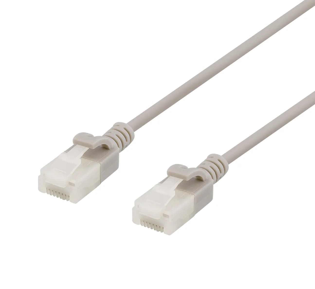 Deltaco Cat6a U/UTP RJ45 0.3m -verkkokaapeli, harmaa
