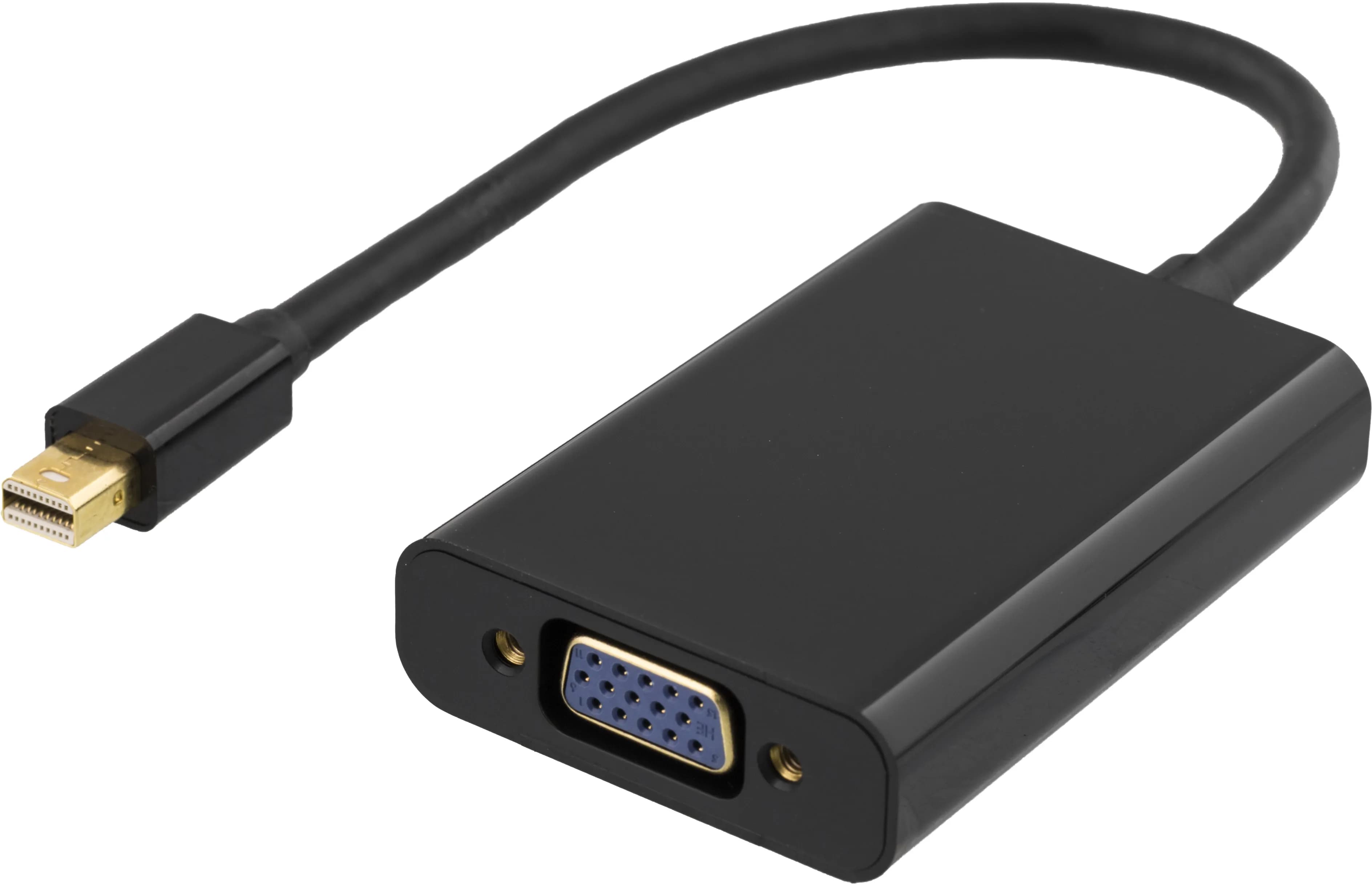 Deltaco mini DisplayPort – VGA -adapteri, Musta