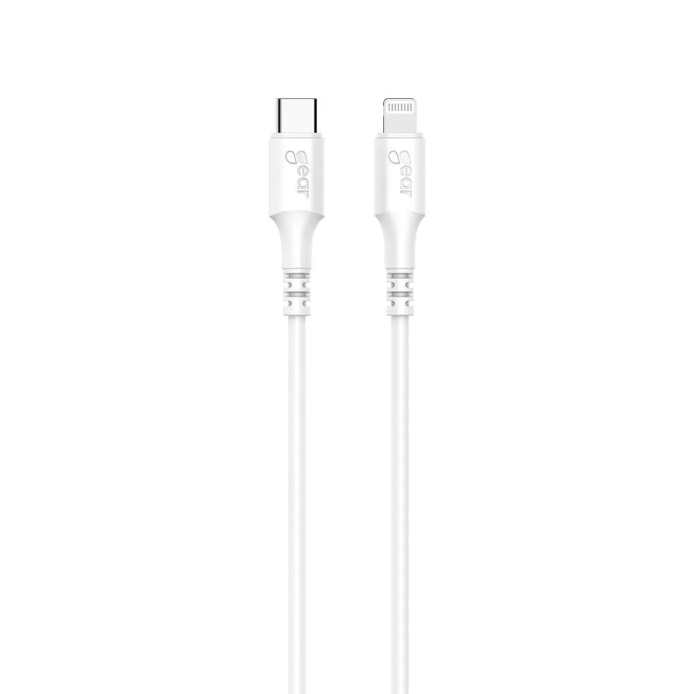GEAR USB-C – Lightning -kaapeli, 0,5 m, valkoinen