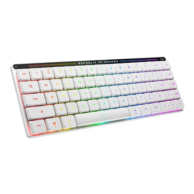 ASUS ROG Falchion RX Low Profile 65% -langaton mekaaninen ergonominen pelinäppäimistö, RX Red, valkoinen