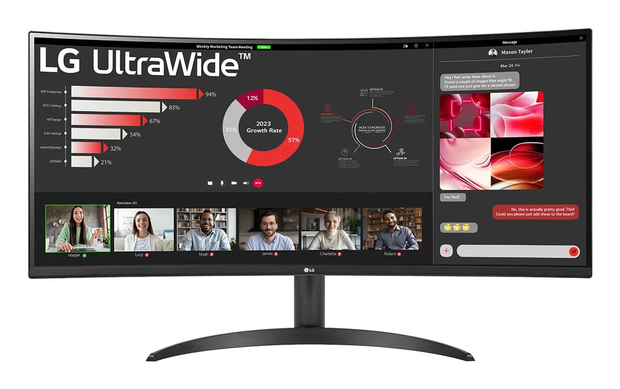 LG UltraWide 34WR50QK-B 34"" UWQHD, VA -kaareva näyttö