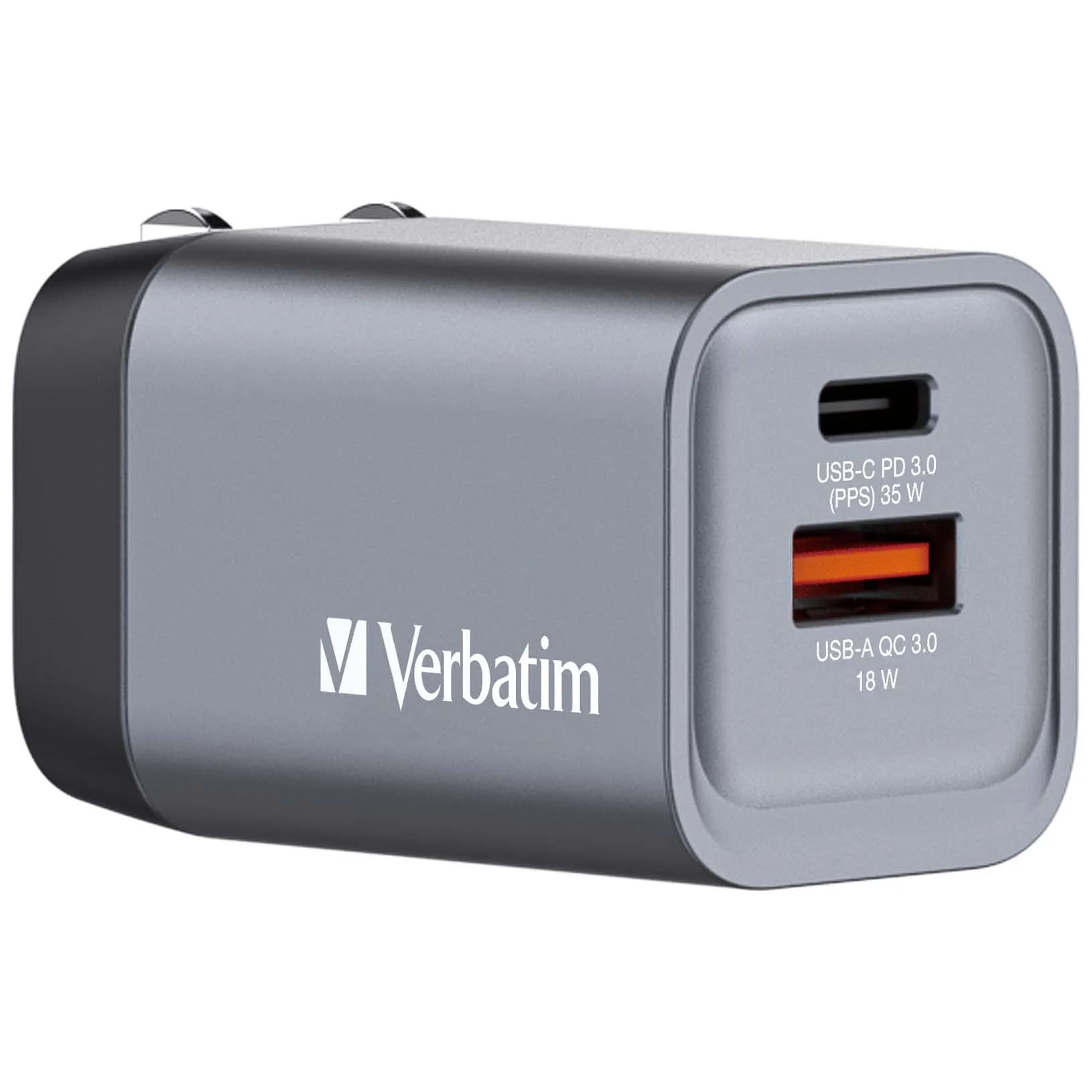 Verbatim GNC-35 GaN Charger 2-Port, 35W, USB-A/USB-C -virtalähde