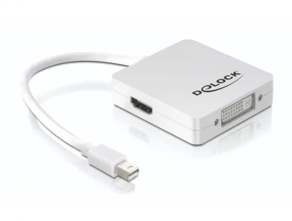 De-Lock mini DisplayPort – DisplayPort + DVI + HDMI -adapteri, Valkoinen