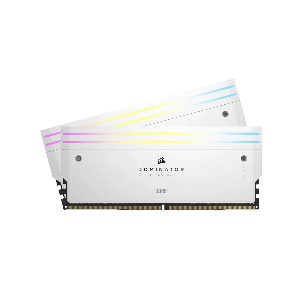 Corsair Dominator Titanium RGB 32 Gt (2 x 16 Gt) DDR5 7000 MHz, CL34 -muisti, valkoinen (XMP)