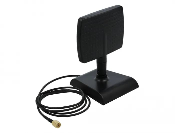 Delock WLAN WiFi 6 Antenna RP-SMA plug 4 - 6 dBi directional with magn