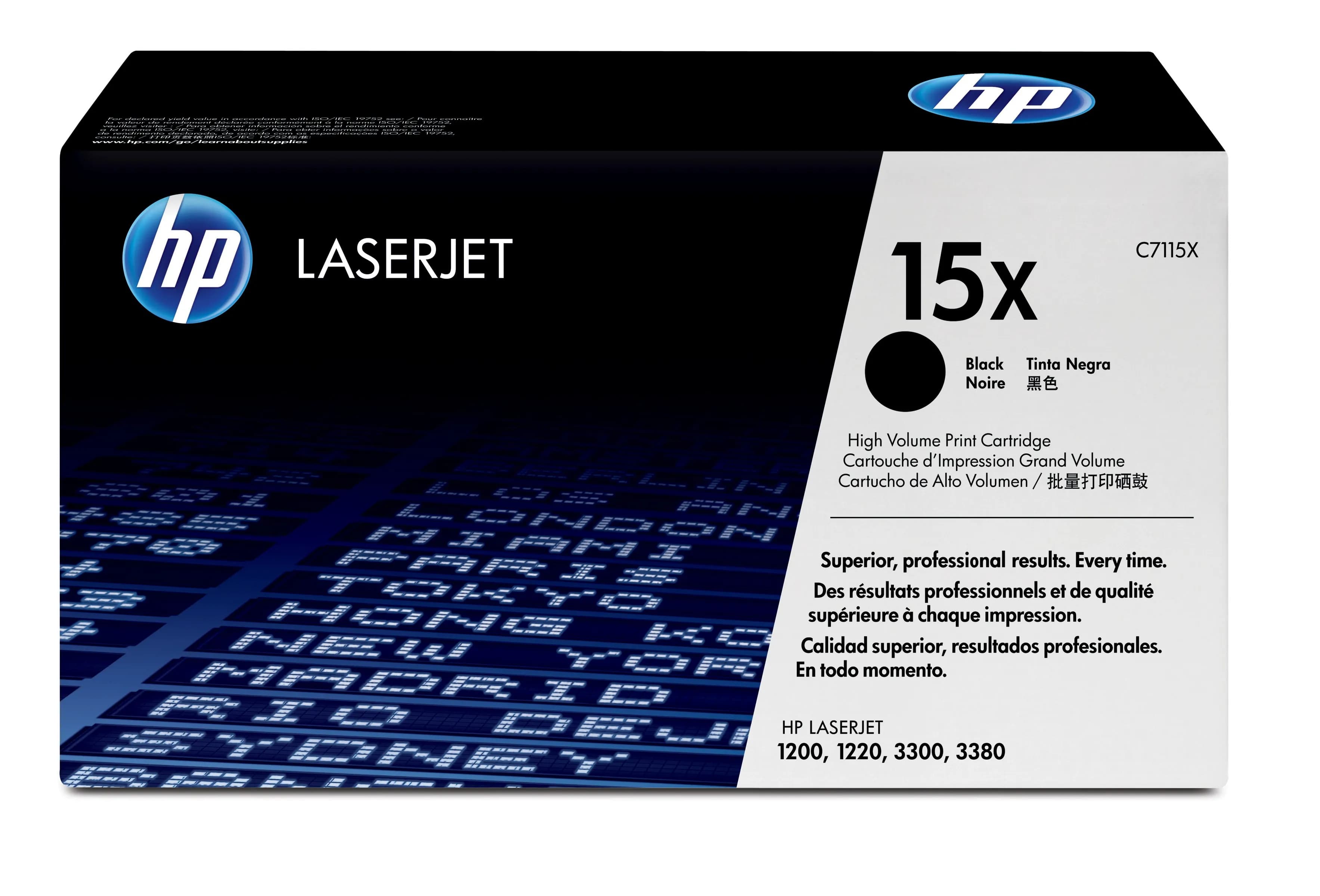HP C7115X Korkea kapasiteetti -laservärikasetti, musta