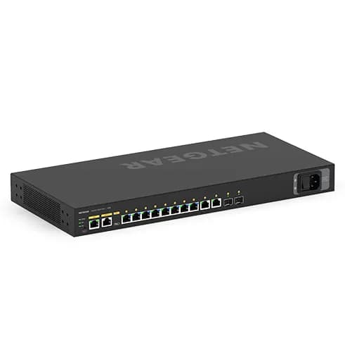 NETGEAR AV Line M4250-10G2F-PoE+ - Kytkin - L3 - Hallinnoitu - 10 x 10/100/1000 (8 PoE+) + 2 x Gigabit SFP - sivusta sivuun ilmavirtaus - räkkiin asen
