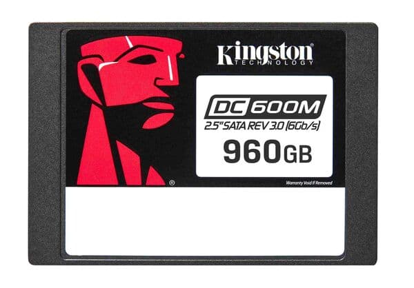 Kingston DC600M 960 Gt 2,5"" SATA III -SSD-levy, musta