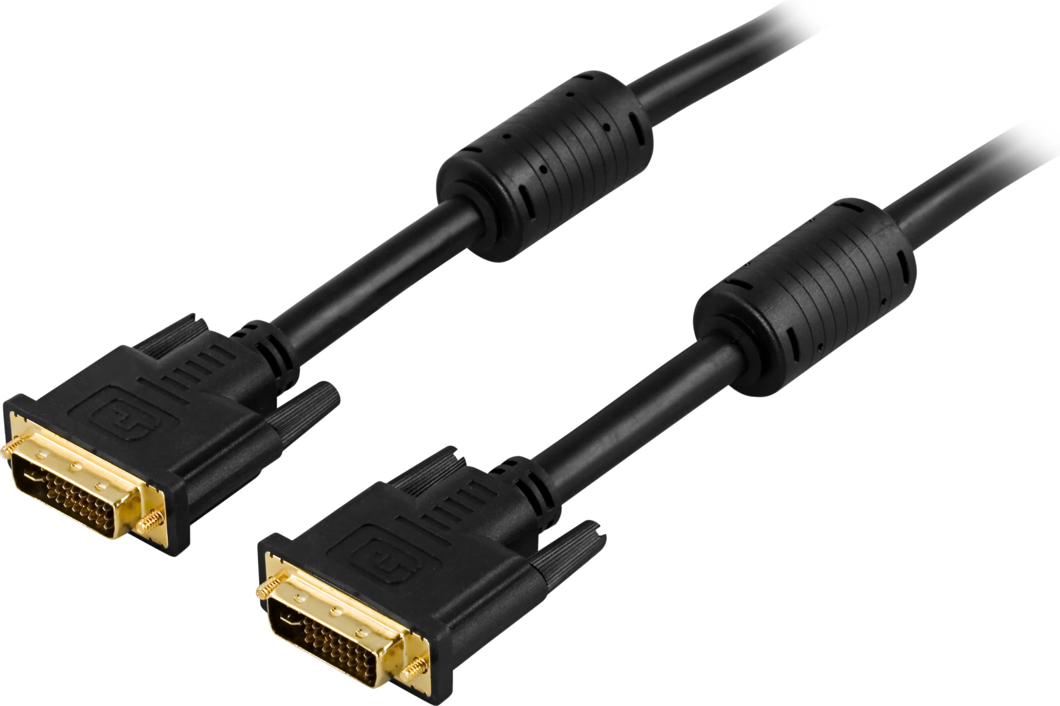 DELTACO DVI-I Dual Link -kaapeli, 2 m, musta