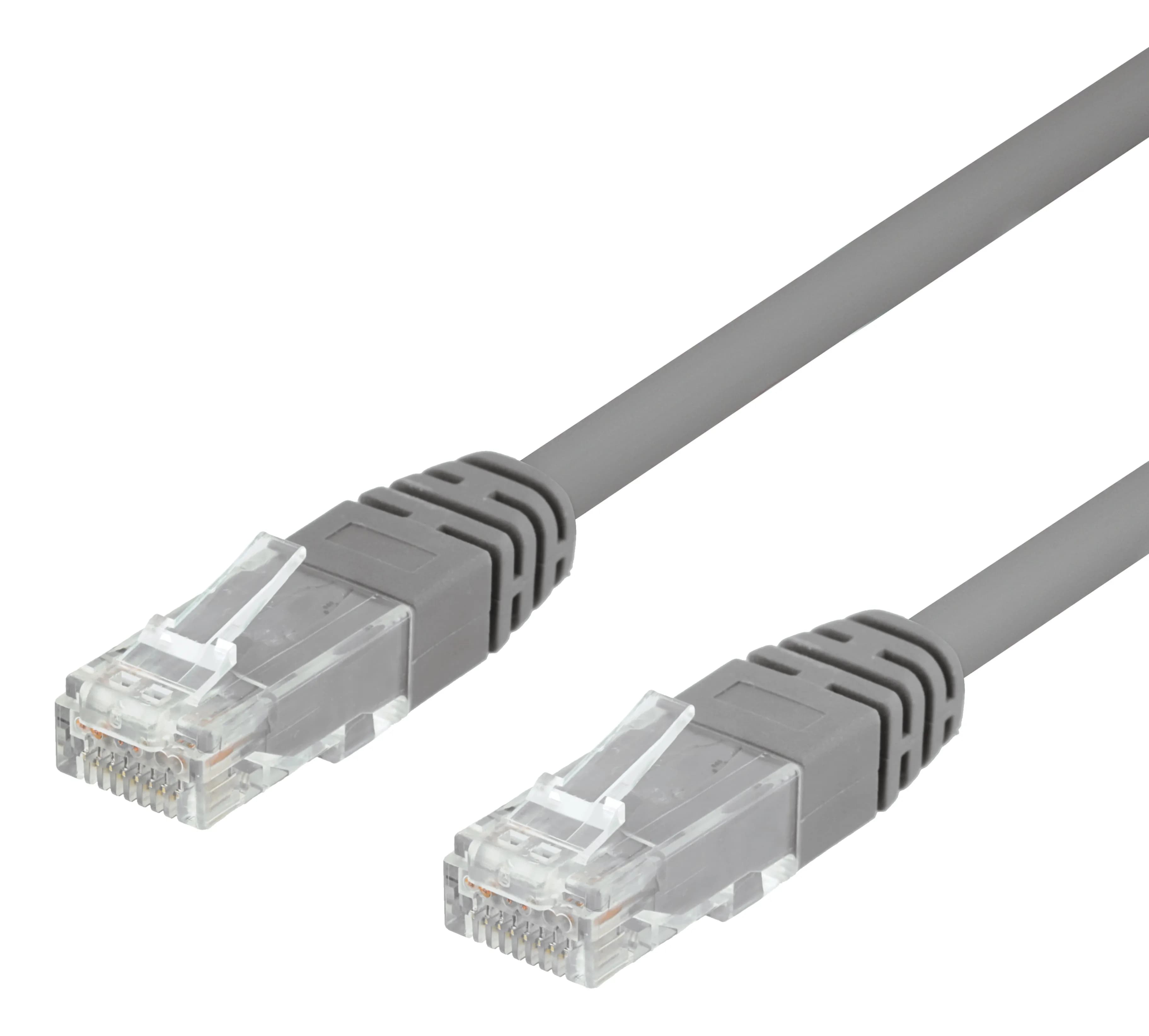 Deltaco Cat6 U/UTP RJ45 15m -verkkokaapeli, harmaa
