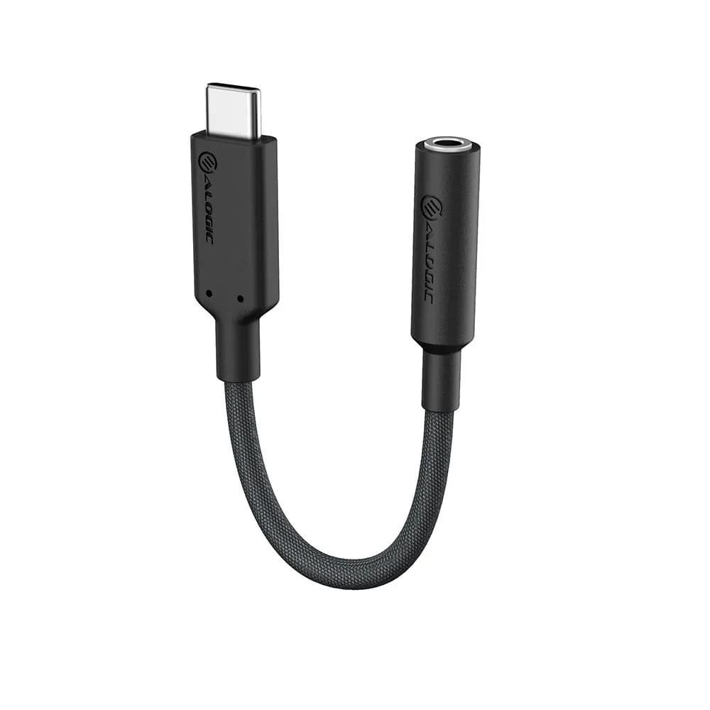 Alogic USB-C – 3.5mm -adapteri, Musta