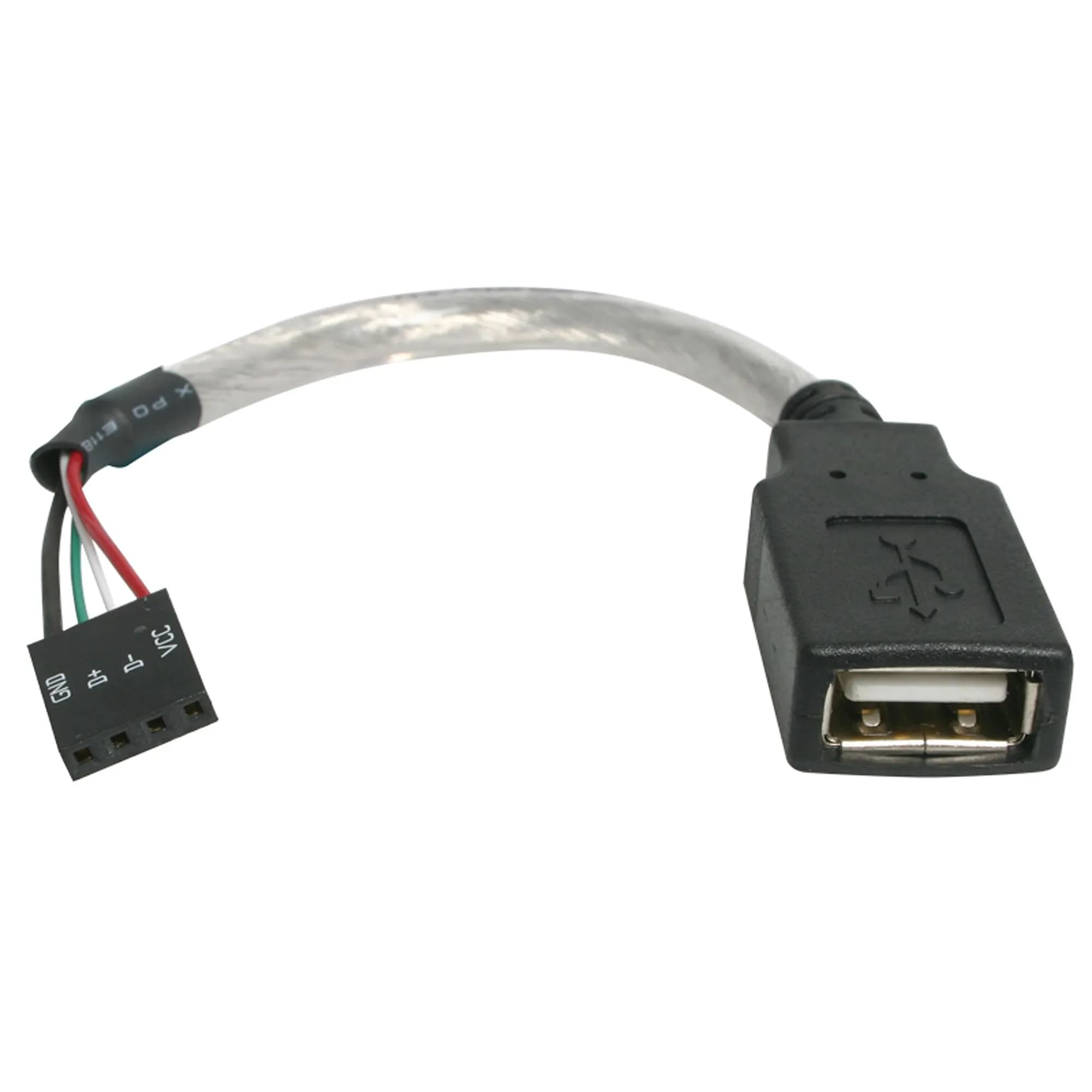 StarTech USB 2.0 USB-A naaras – emolevyn 4-pinninen header -kaapeli, 0,15 m, harmaa