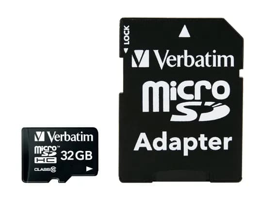 Verbatim Premium 32 Gt MicroSDHC Class 10 UHS-I U1 V30 -muistikortti + SD-adapteri, musta