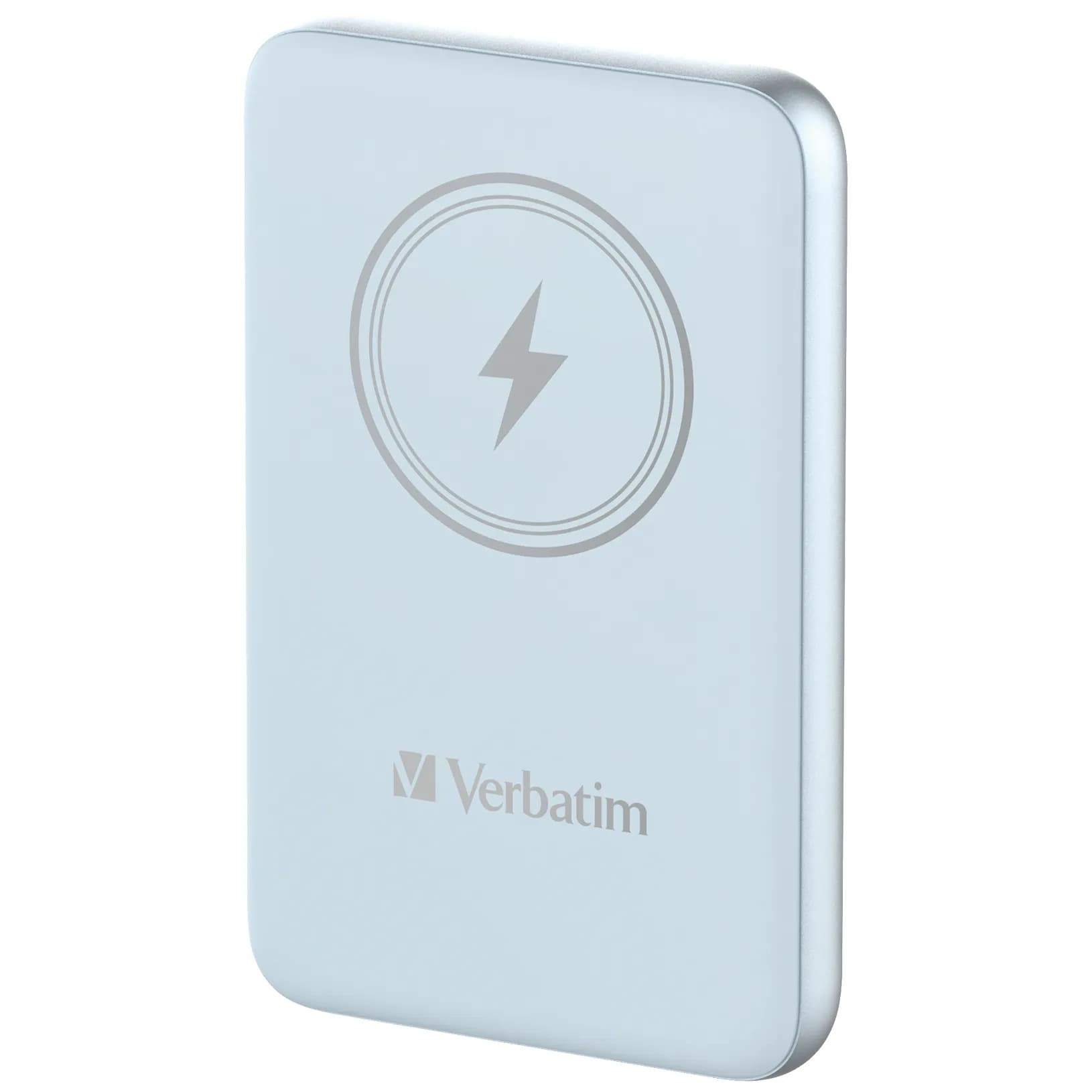 Verbatim Charge n Go Magnetic Wireless -varavirtalähde, 10000 mAh, Sininen