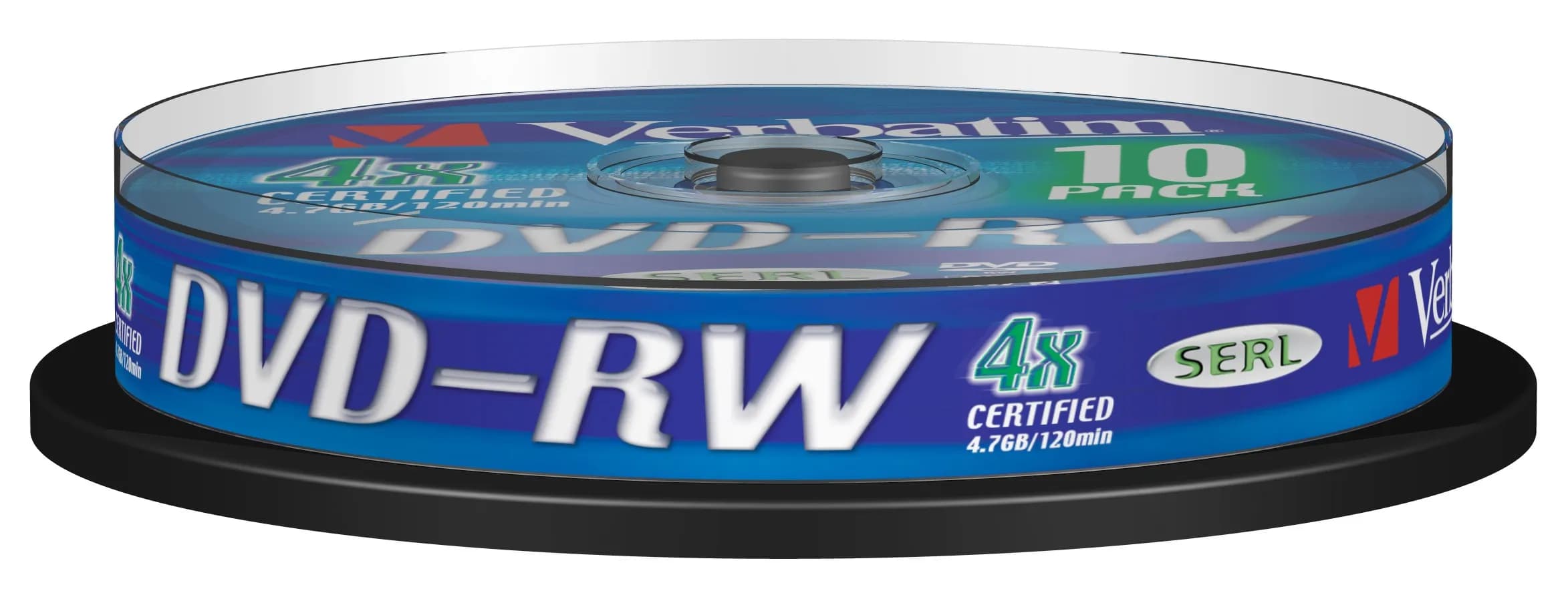 Verbatim DVD-RW, 4x, 4,7 GB/120 min, 10-pakkaus spindle, SERL