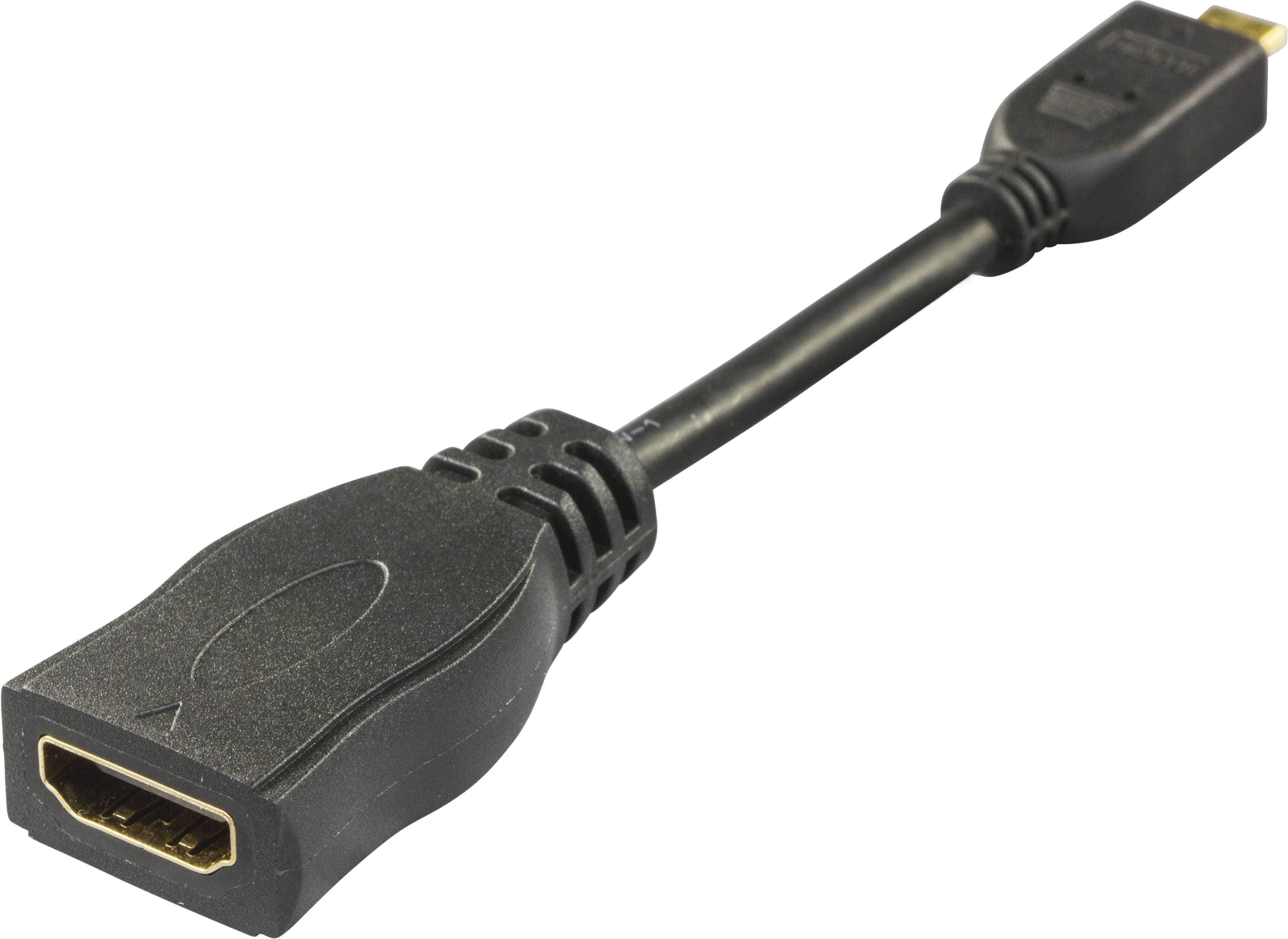 Deltaco micro-HDMI – HDMI -adapteri, Musta