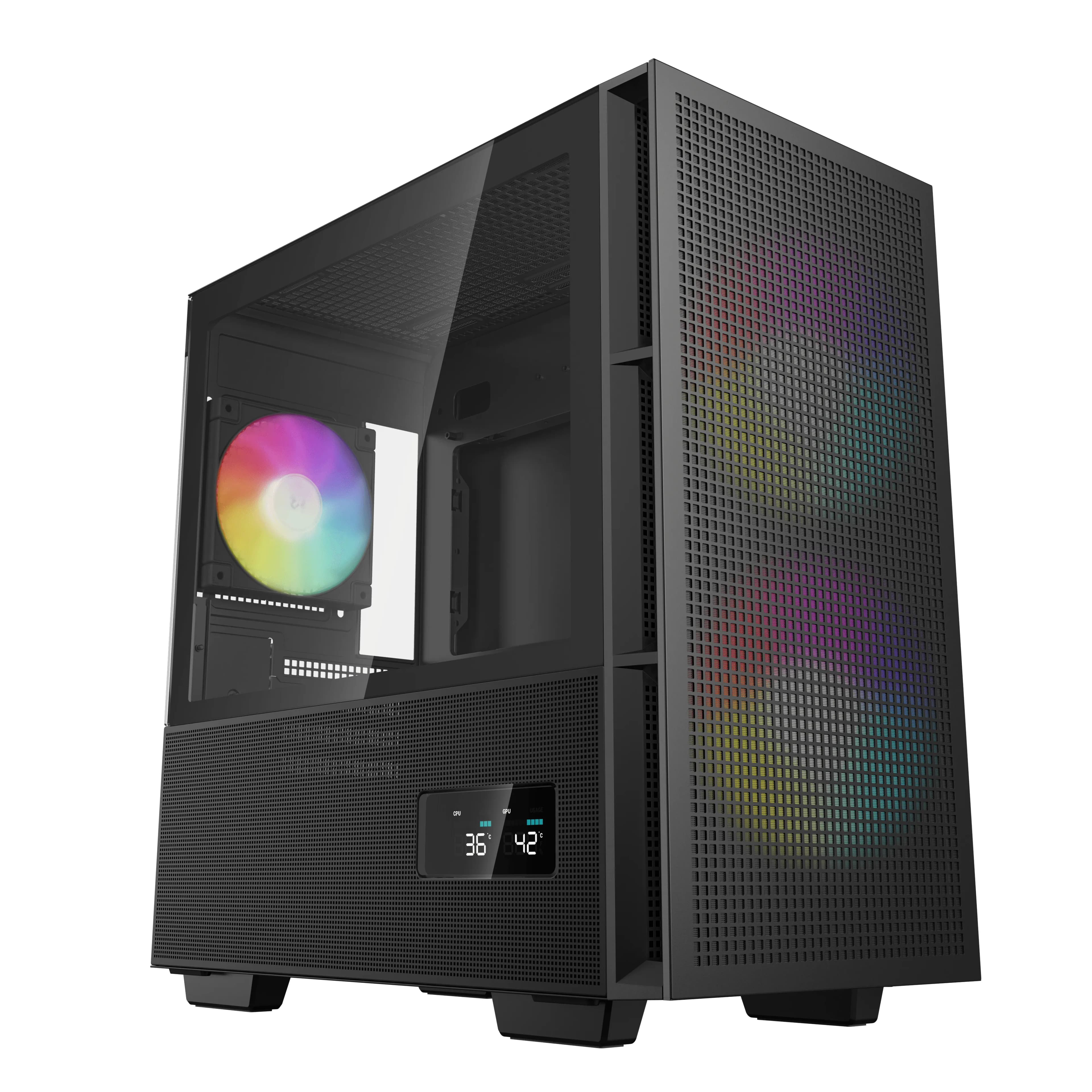 DEEPCOOL CH360 Digital -micro-ATX-kotelo RGB-valaistuksella, musta