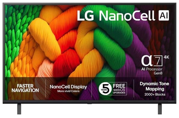 LG 50NANO8EA6A 50"" 4K NanoCell webOS 25 TV, 60 Hz, HDR10, HLG