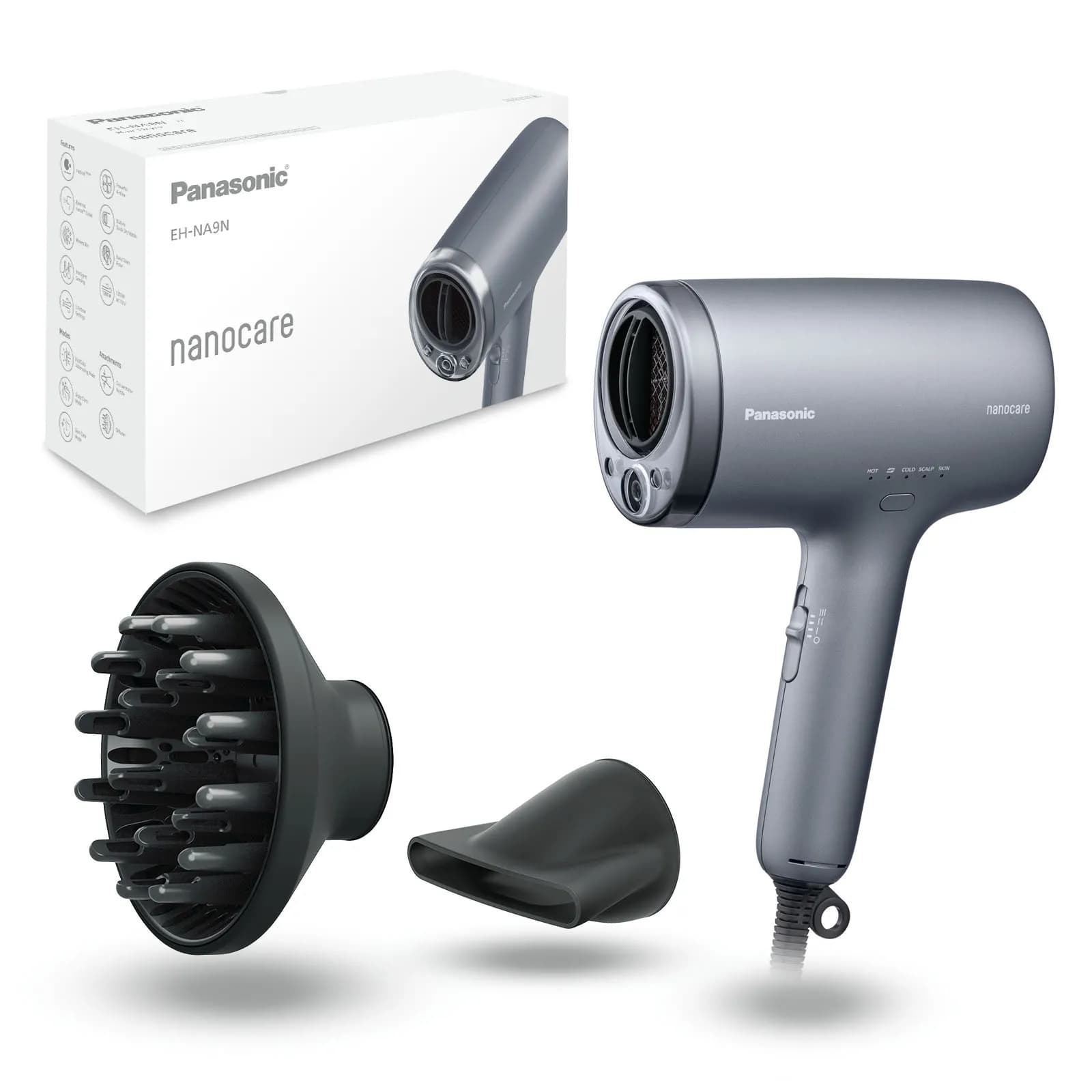 Panasonic EH-NA9N-H825, 1600 W -hiustenkuivaaja, tummanharmaa