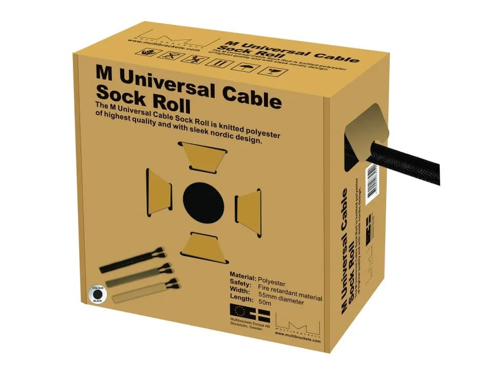 MULTIBRACKETS Universal Cable Sock Roll Black 55mm 50m