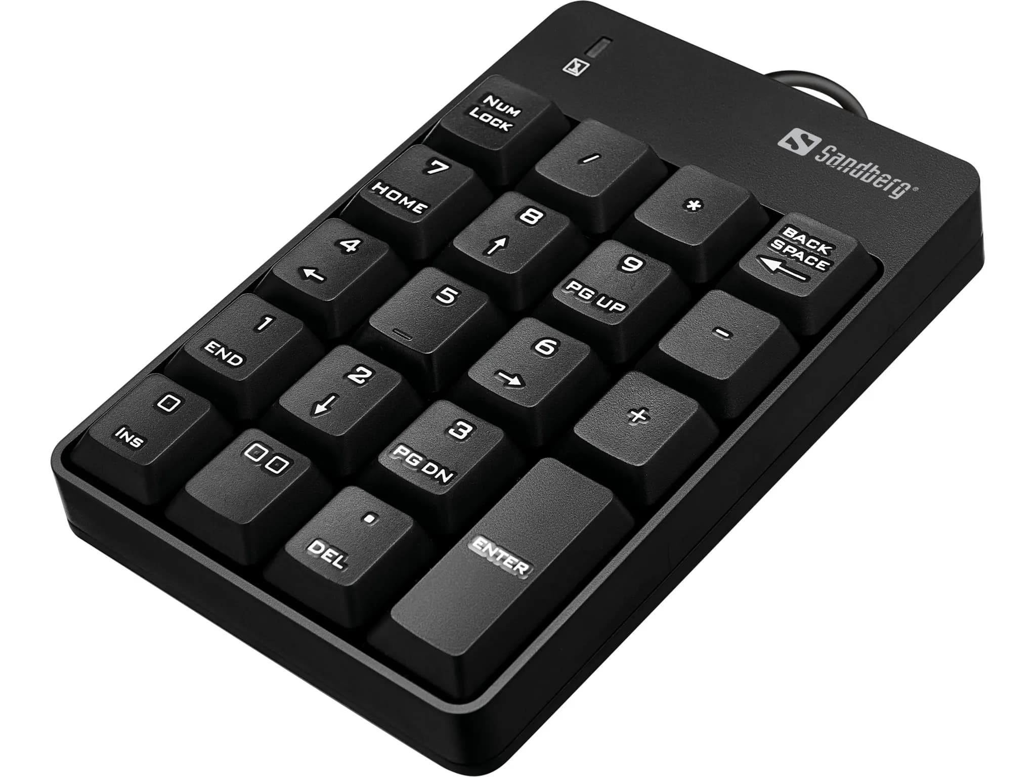 Sandberg USB Wired Numeric Keypad -numeronäppäimistö, Musta