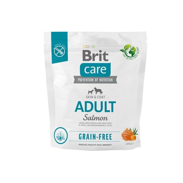 Brit Care Dog Grain-free Adult Small & Medium Salmon, Koiran kuivaruoka, 1 kg