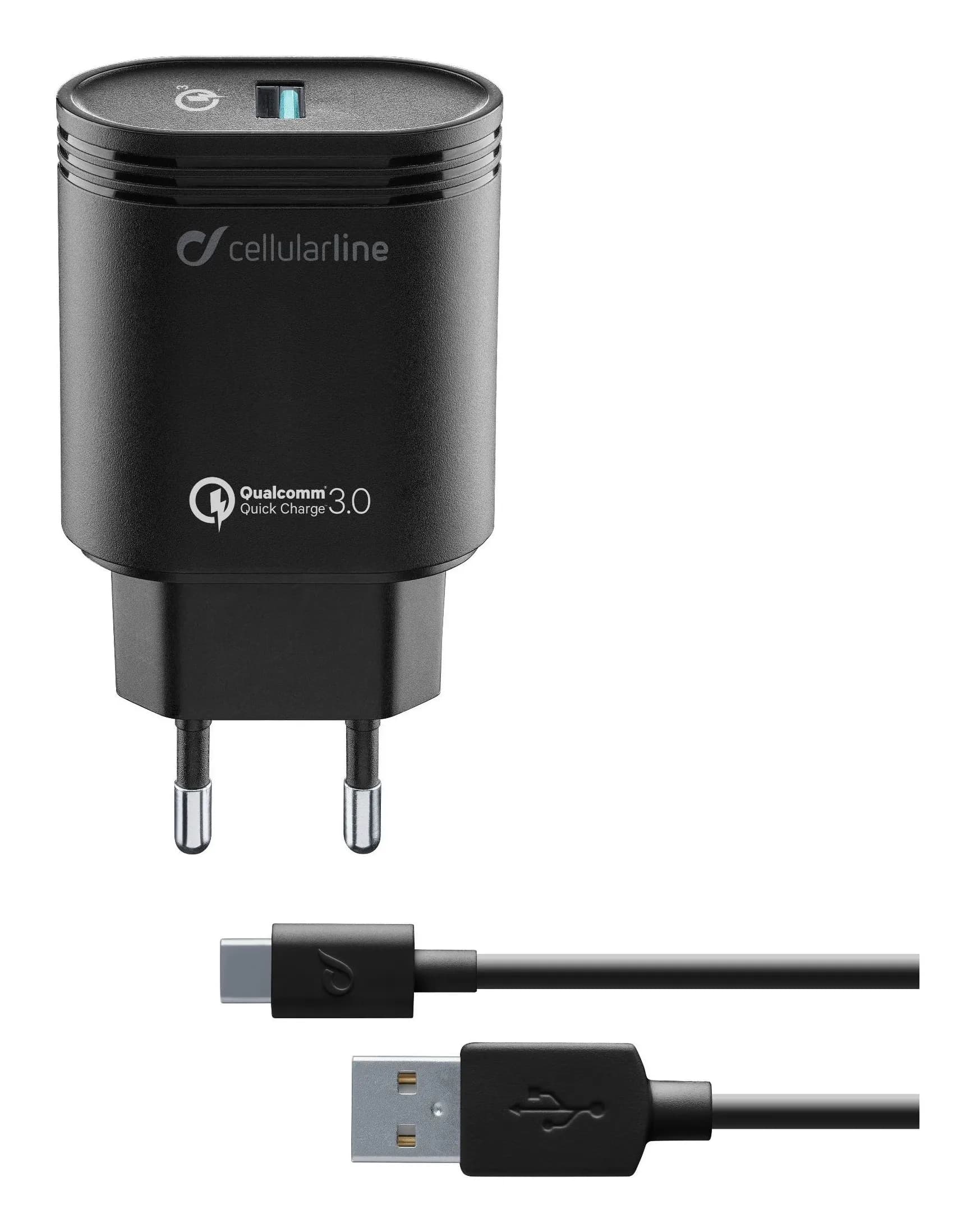 CELLULARLINE USB-C Charger Kit QC Black