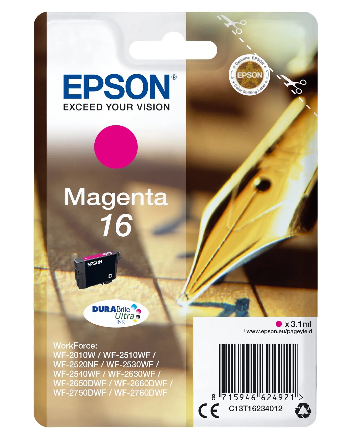 EPSON 16-mustekasetti, 3.1 ml, magenta