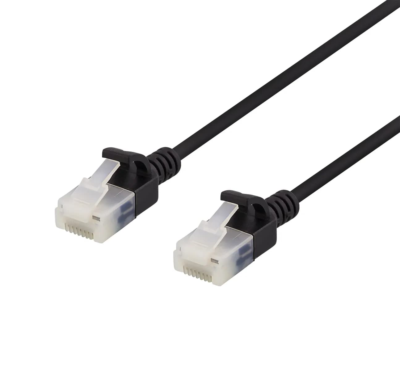 Deltaco Cat6a U/UTP RJ45 0.5m -verkkokaapeli, musta
