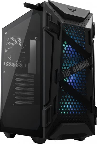 ASUS TUF Gaming GT301-miditornikotelo ikkunalla, RGB-valaistuksella, musta