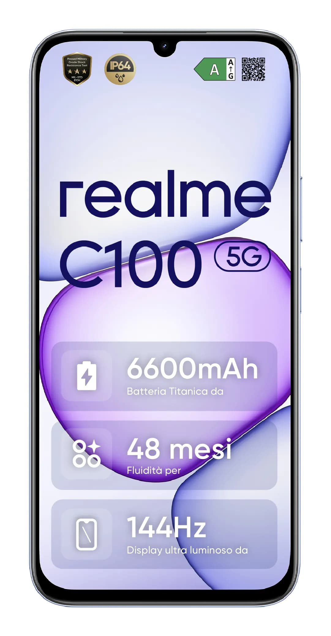 realme C100 5G 4/128 Gt -puhelin, Blooming Purple