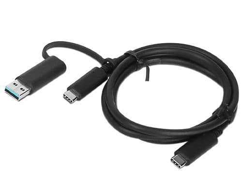 Lenovo Hybrid USB-C – USB-A -kaapeli, 1 m, musta