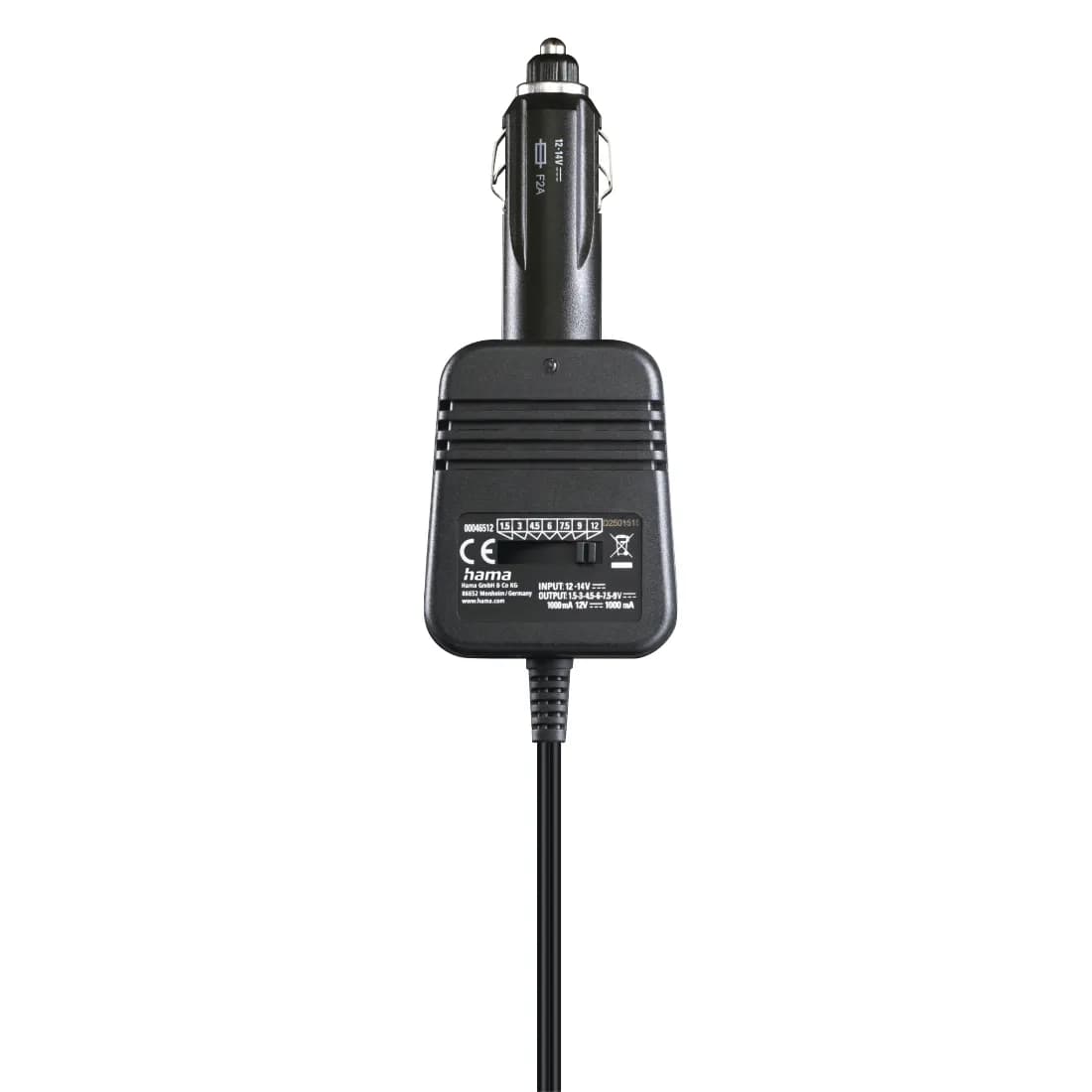 HAMA Power Supply Unit for Cars 1000mA 12W Max 12V Stab.