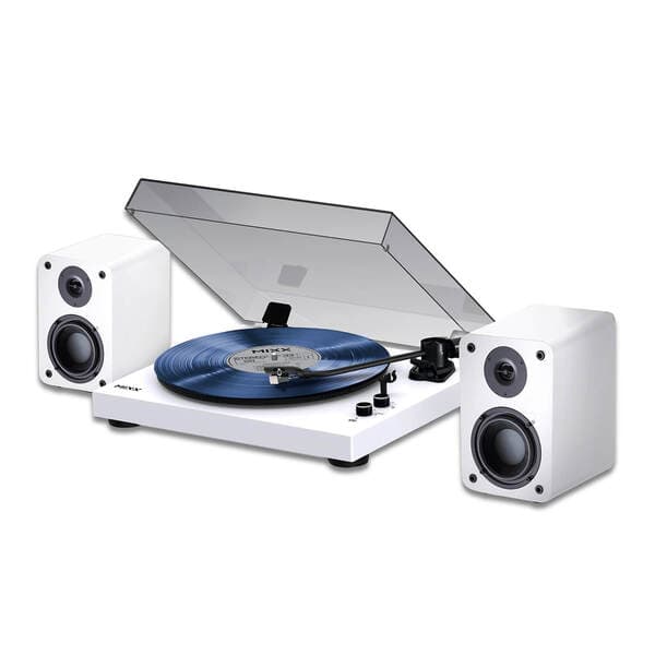 MIXX Levysoitin Vinyl Sisältää Kaiuttimet Järjestelmä 5 Stereo Valkoinen