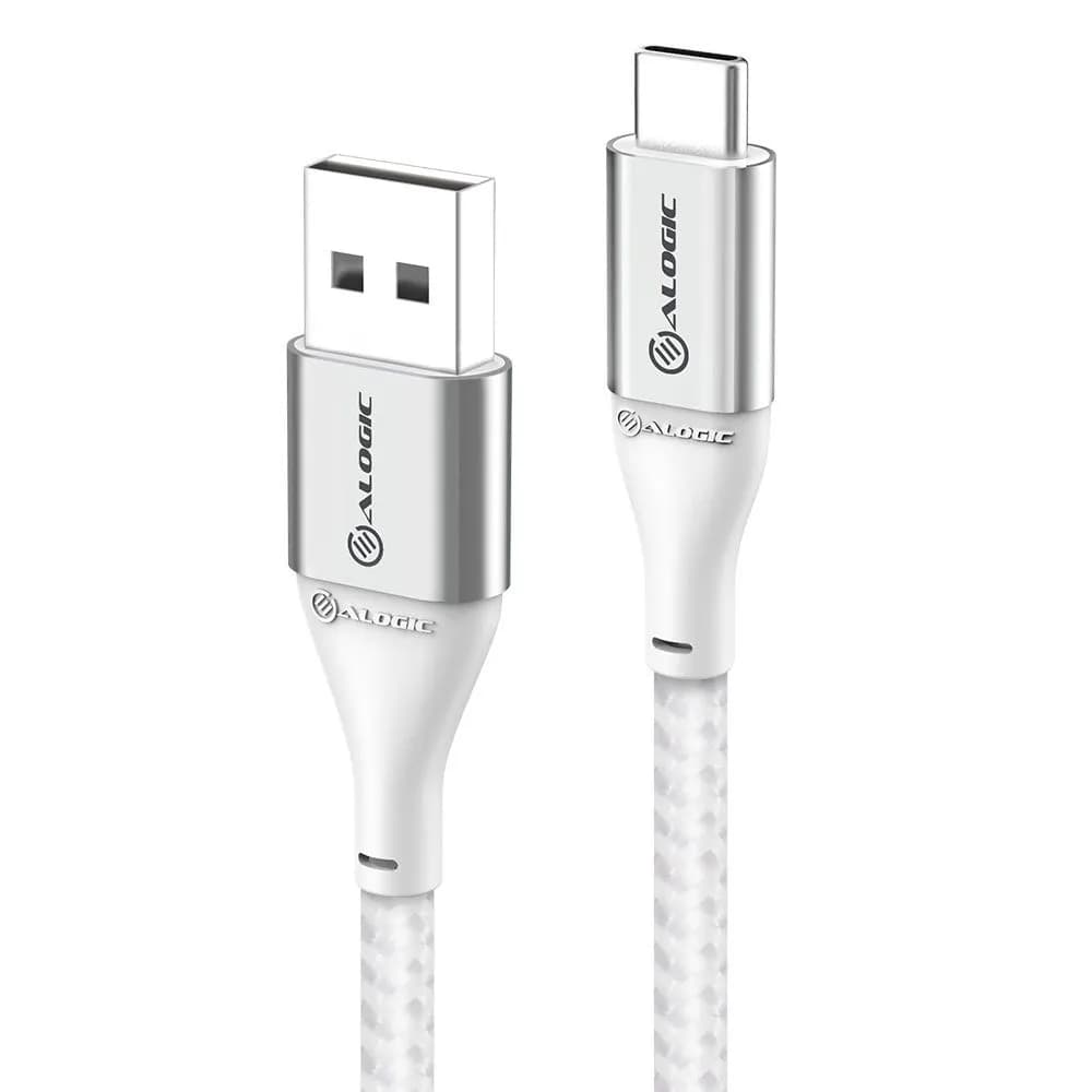 ALOGIC Ultra USB-A – USB-C -kaapeli, 0,3 m, hopea