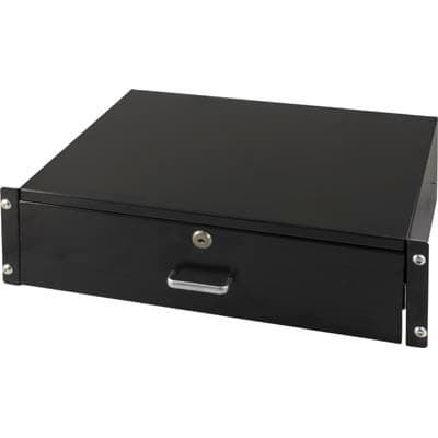19"" 3U vetolaatikko säilytykseen, lukittava