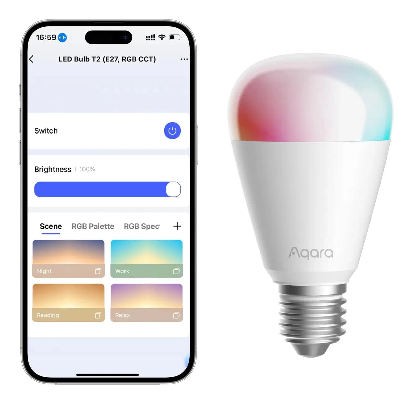 Aqara LED T2 - E27 RGB -älylamppu