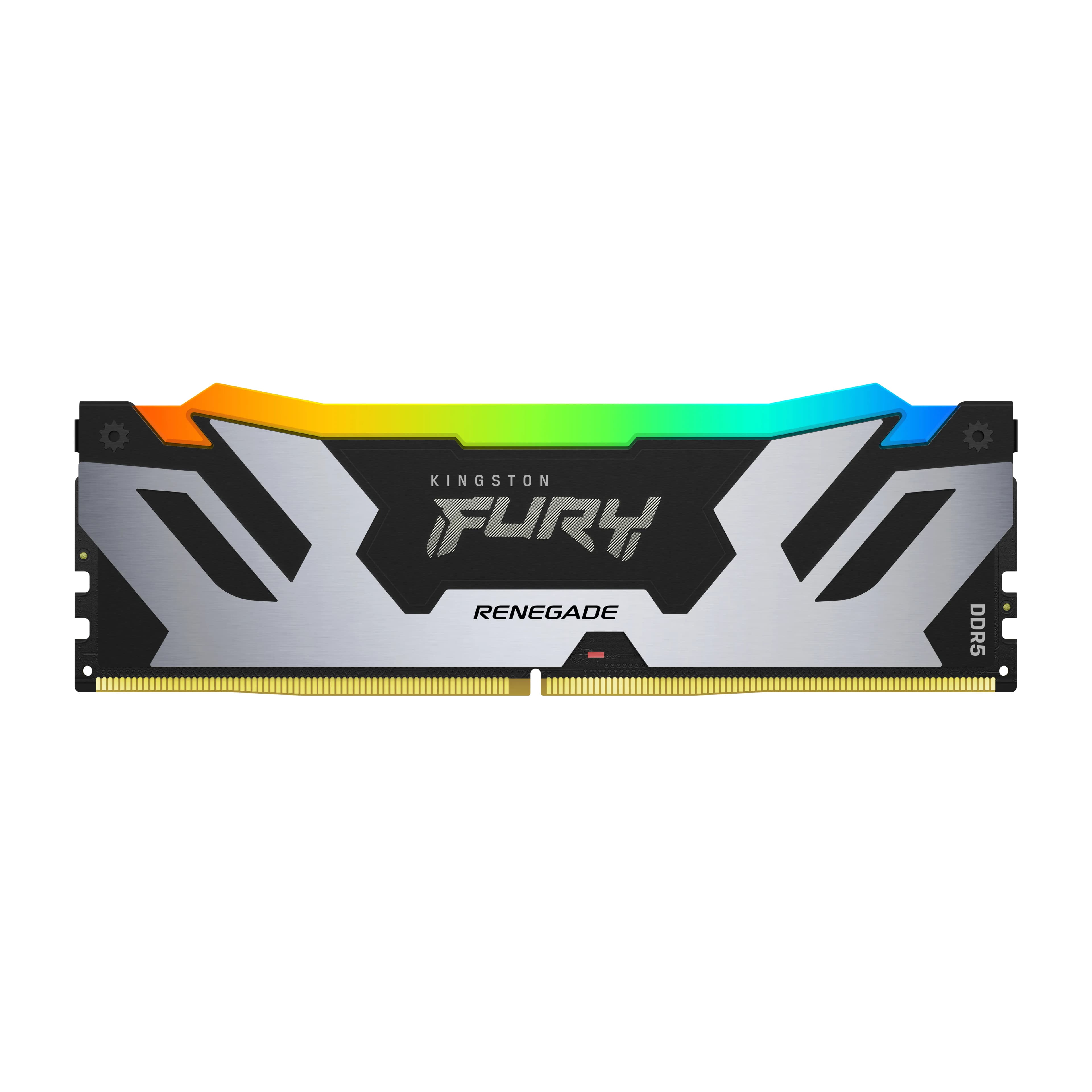 Kingston FURY Renegade RGB 24 Gt (1 x 24 Gt) DDR5 8000 MHz, CL38 -muisti, musta/hopea (XMP)