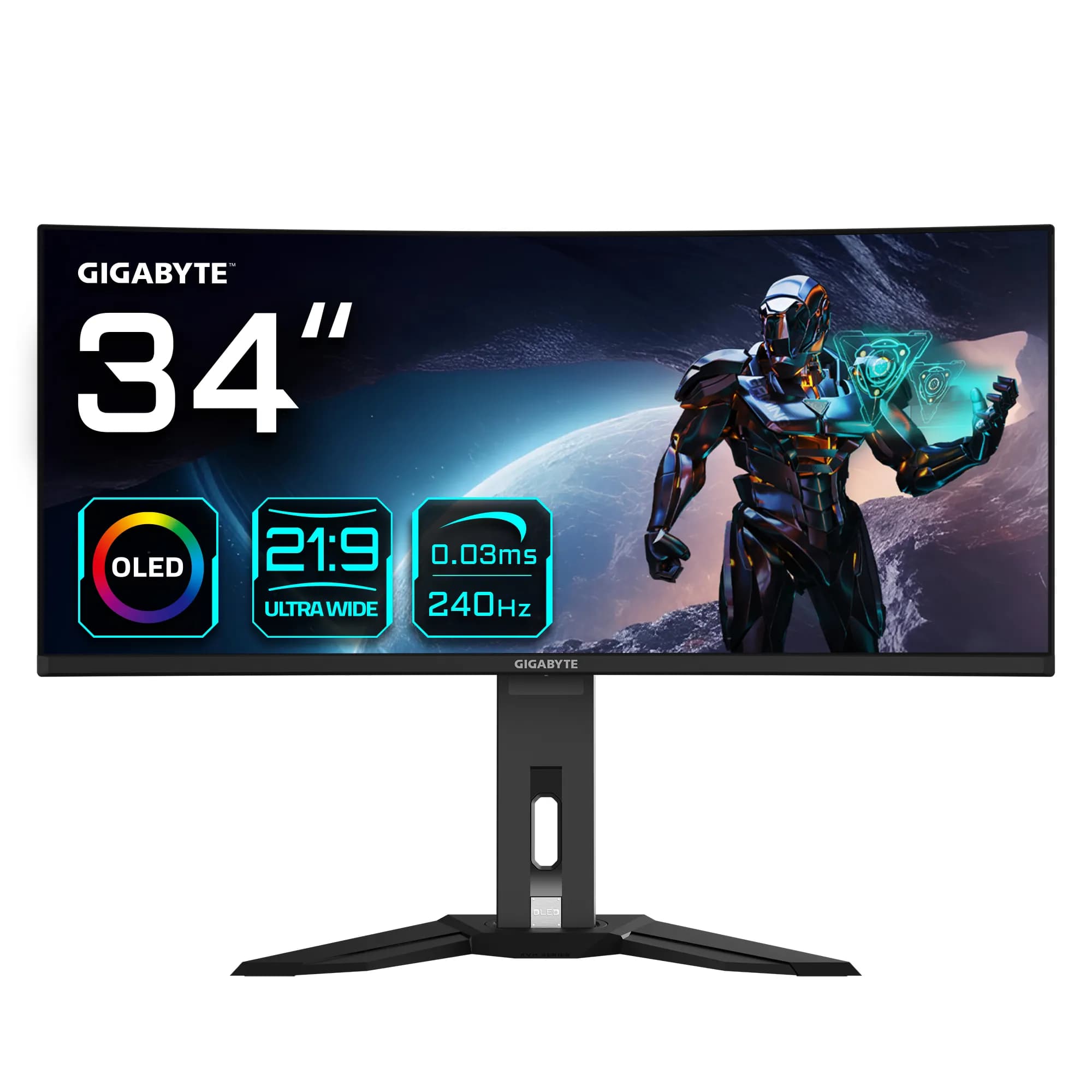 GIGABYTE MO34WQC2 34"" UWQHD, OLED, HDR, 240Hz -kaareva pelinäyttö, USB-C hub
