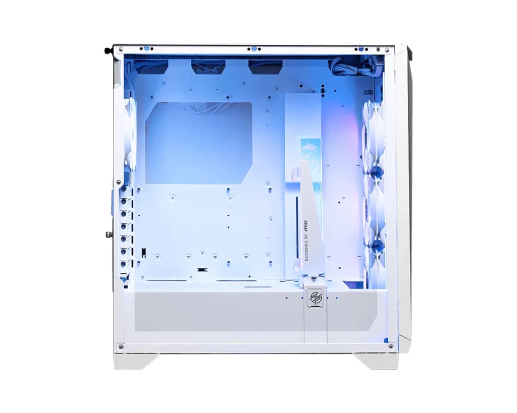 MSI MPG GUNGNIR 300R AIRFLOW-miditornikotelo ikkunalla ja RGB-valaistuksella, valkoinen