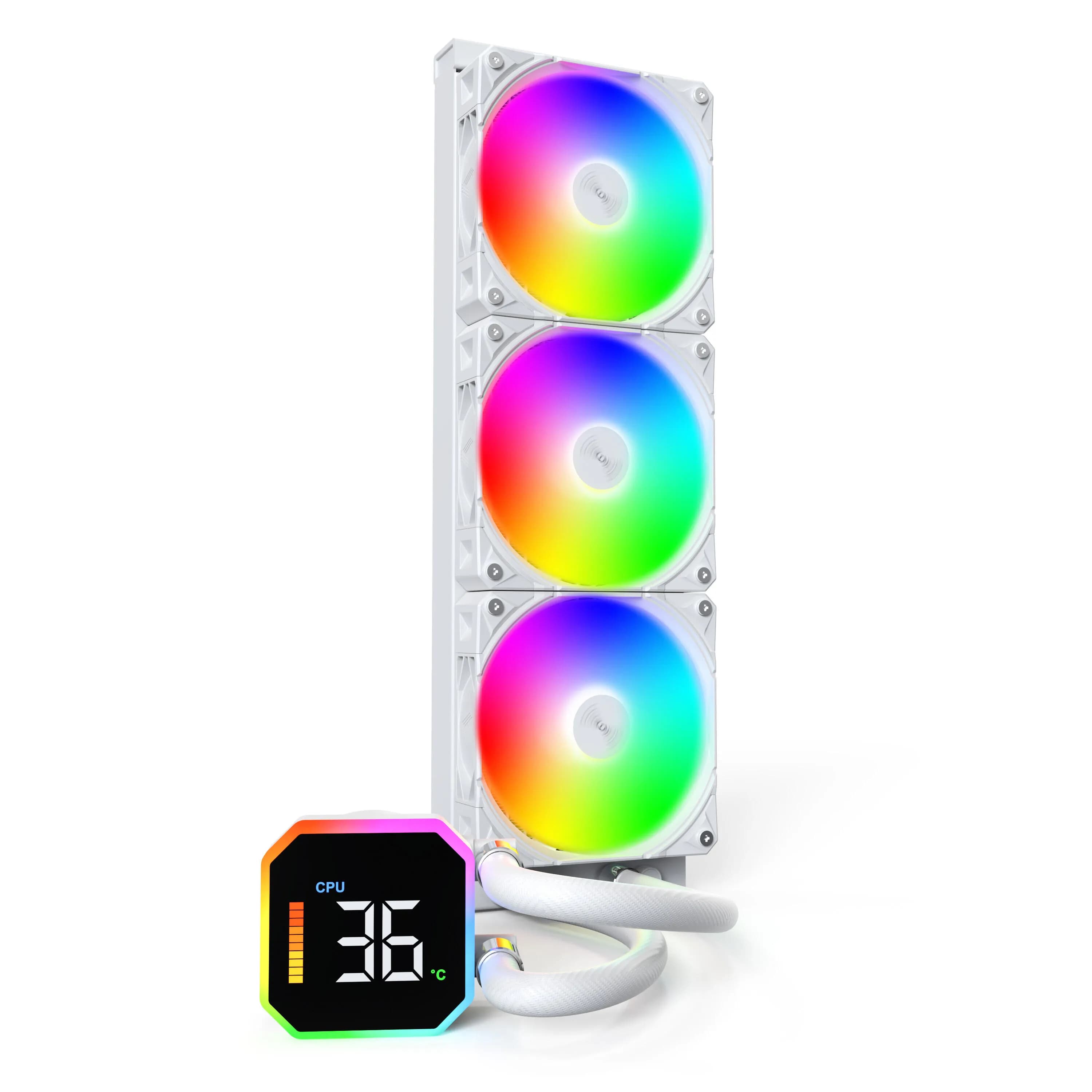 Montech HyperFlow Digital 360 ARGB -nestejäähdytin, valkoinen