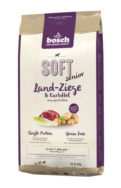 Bosch Soft Senior Goat & Potato, Koiran kuivaruoka, Viljaton, 12,5 kg