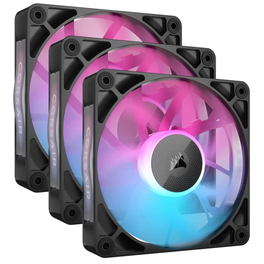 Corsair iCUE LINK RX120 RGB 120 mm PWM -kotelotuuletin, kolmen kappaleen aloitussarja - Musta