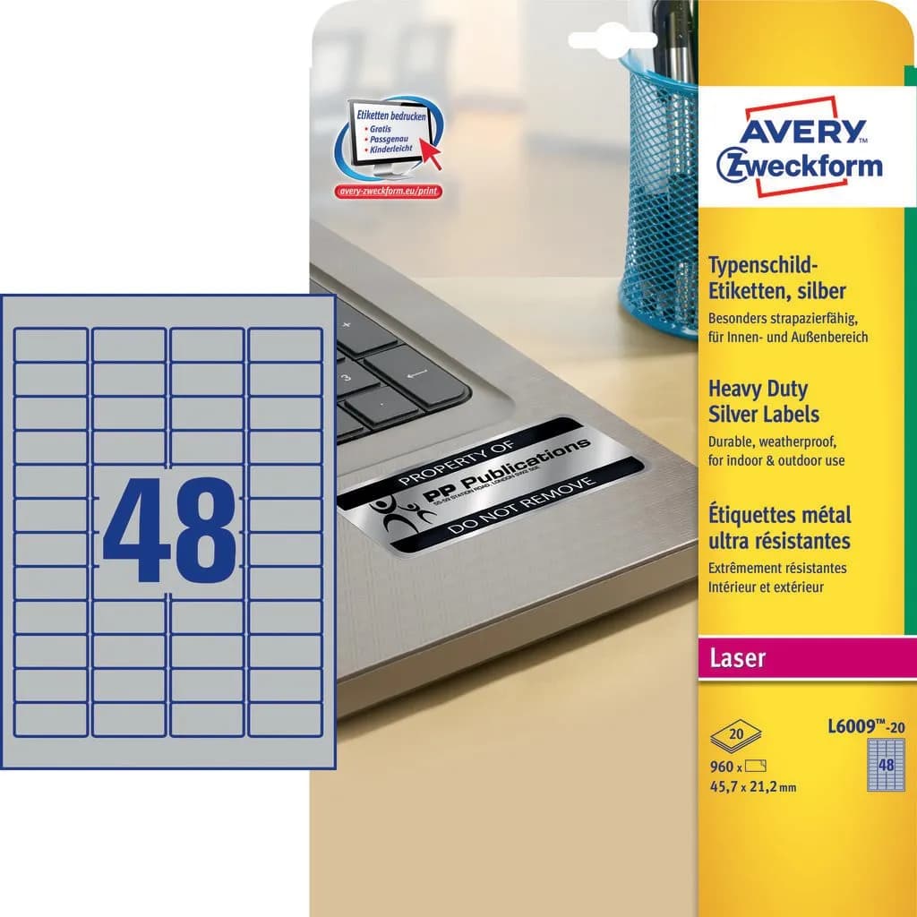 Heavy Duty Labels, Silver