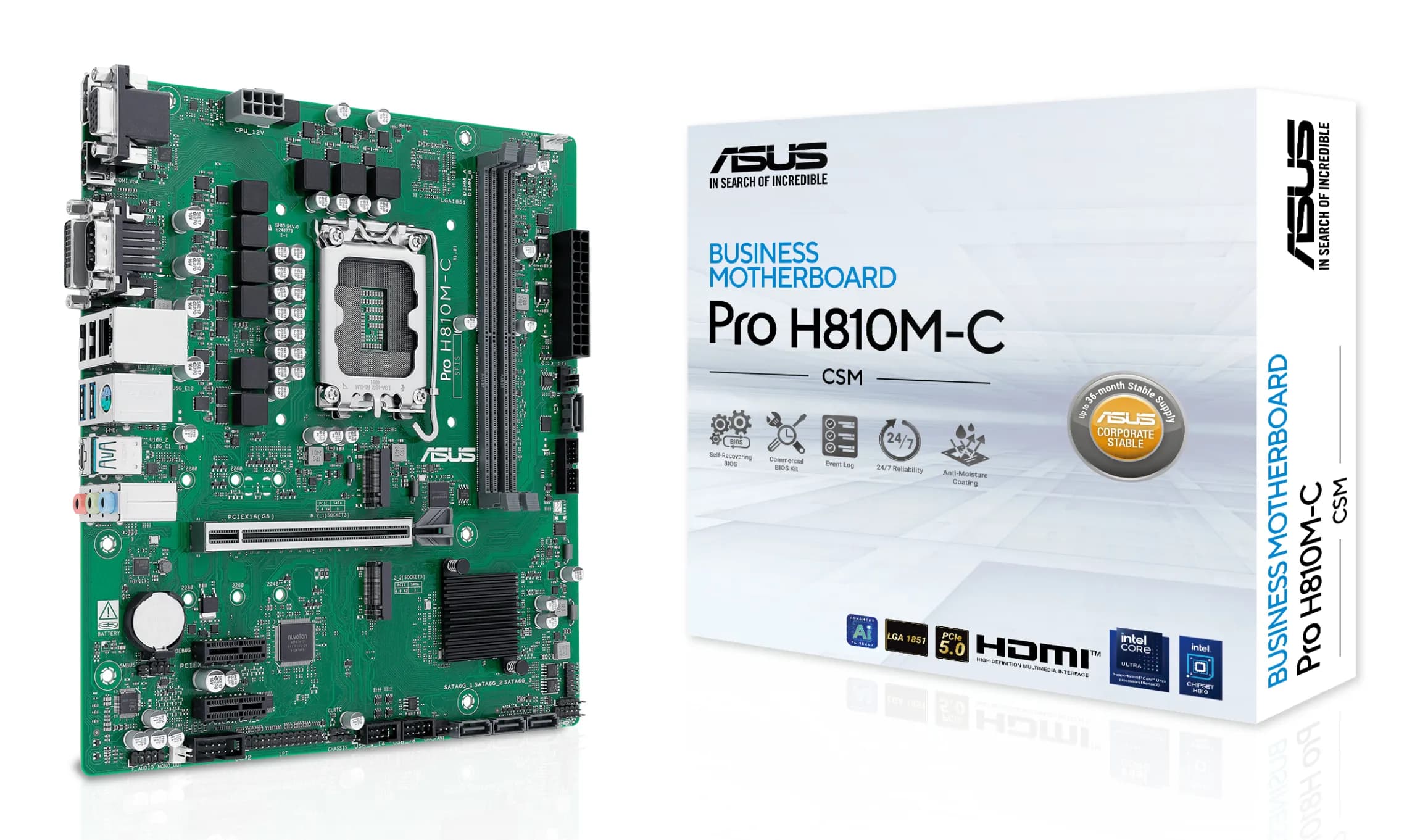 Asus PRO H810M-C-CSM DDR5 LGA1851 mATX -emolevy